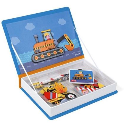 Janod - Magnetyczny interaktywny zestaw MAGNETIBOOK pojazdy transportowe