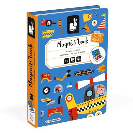 Janod - Magnetyczny interaktywny zestaw MAGNETIBOOK pojazdy transportowe