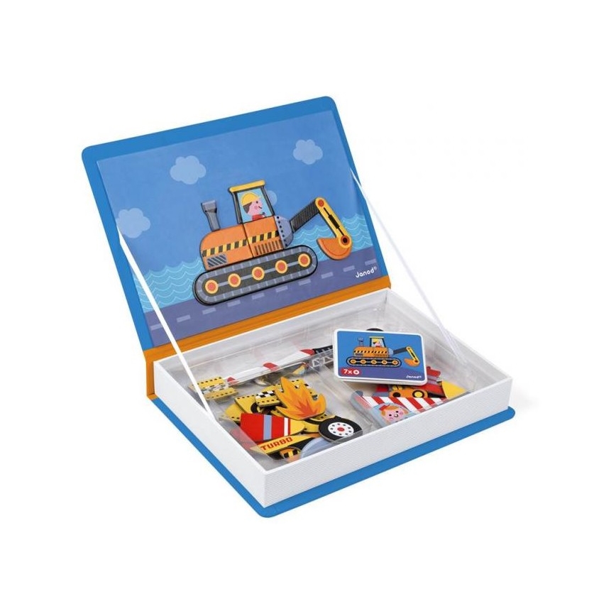 Janod - Magnetyczny zestaw interaktywny MAGNETIBOOK środek transportu