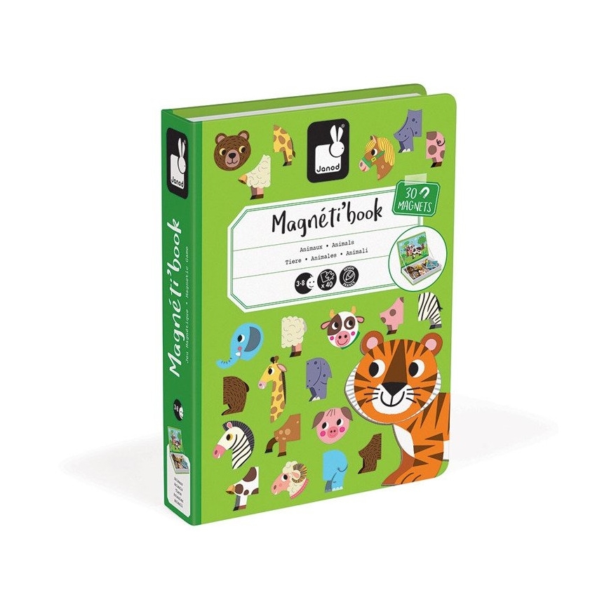 Janod - Magnetyczny zestaw interaktywny MAGNETIBOOK zwierzęta