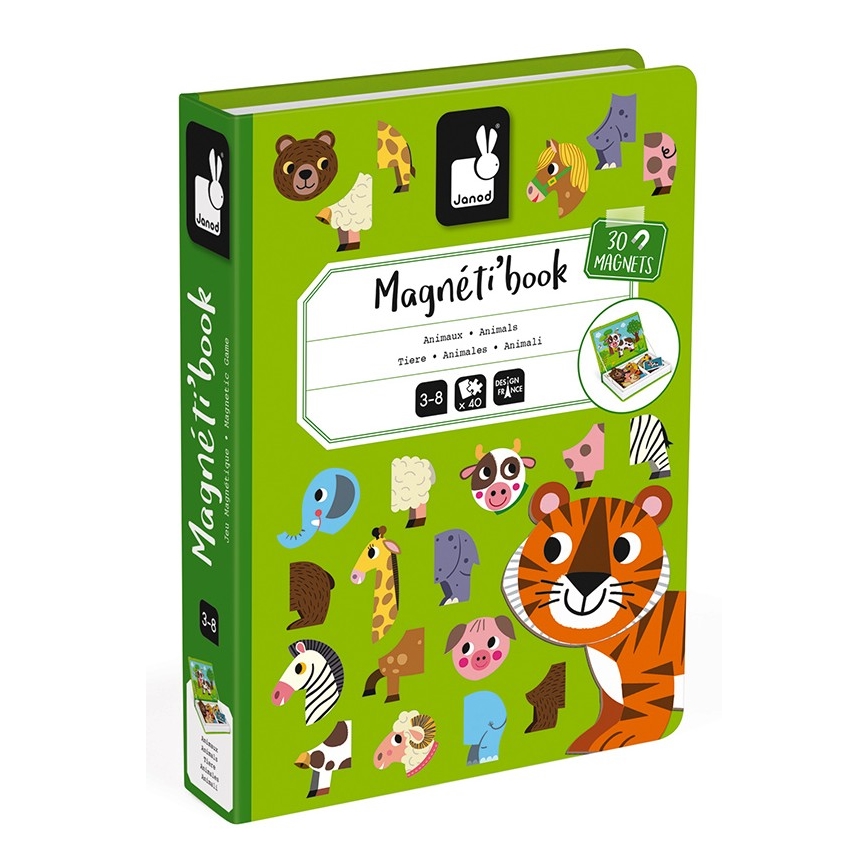 Janod - Magnetyczny zestaw interaktywny MAGNETIBOOK zwierzęta