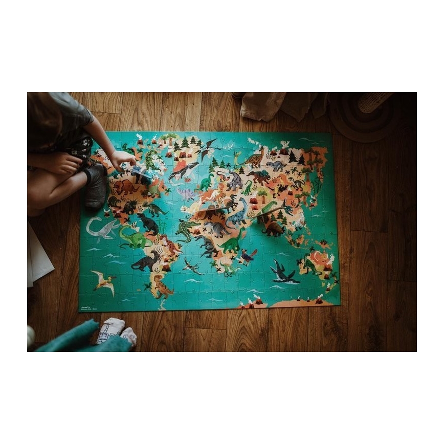 Janod - Puzzle edukacyjne dla dzieci 200 elementów dinozaury