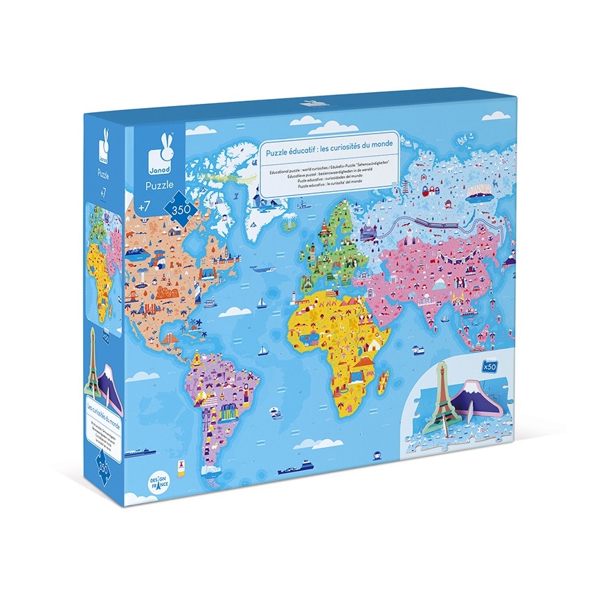 Janod - Puzzle edukacyjne dla dzieci 350 el. świat