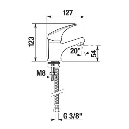 JIKA H3111N10041101 - Kran do umywalki TALAS 12,3 cm chrom błyszczący