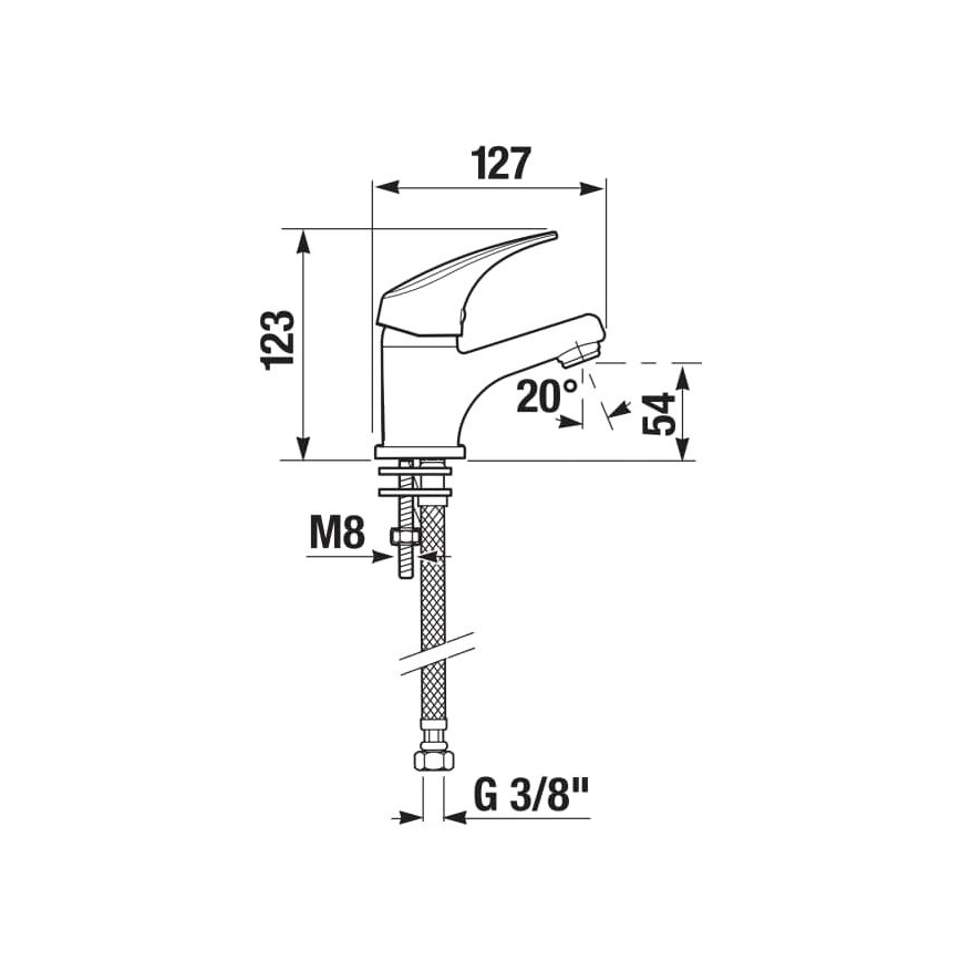 JIKA H3111N10041101 - Kran do umywalki TALAS 12,3 cm chrom błyszczący