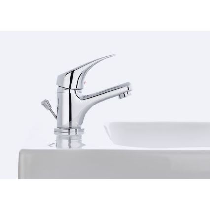 JIKA H3111N10041111 - Kran do umywalki + odpływ z przelewem TALAS 12,3 cm chrom błyszczący