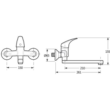JIKA H3111N70042301 - Bateria umywalkowa TALAS 15,5 cm chrom błyszczący