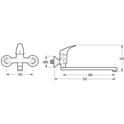 JIKA H3111N70042401 - Kran do umywalki TALAS 15,5 cm chrom błyszczący