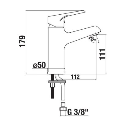 JIKA H3111W10041101 - Kran do umywalki CUBE 17,9 cm chrom błyszczący