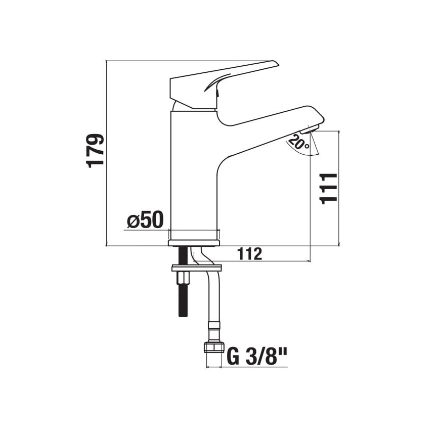 JIKA H3111W10041101 - Kran do umywalki CUBE 17,9 cm chrom błyszczący