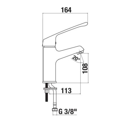 JIKA H3111W10045101 - Kran do umywalki z lékařskou pákou CUBE 16,4 cm chrom błyszczący