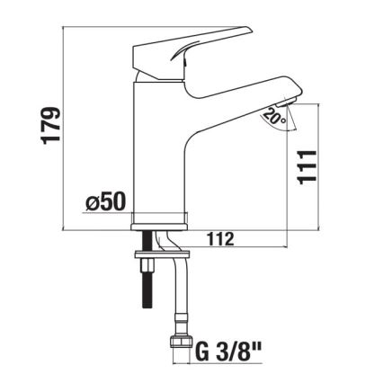 JIKA H3111W10049101 - Kran do umywalki CUBE 17,9 cm Cold Start/chrom błyszczący