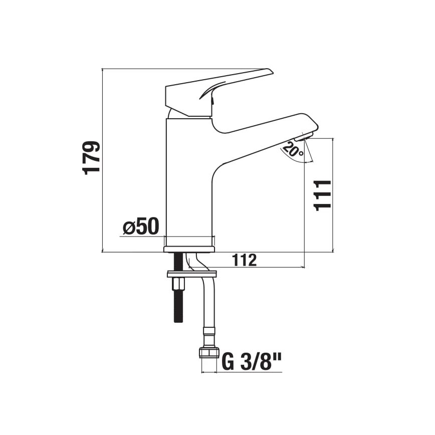 JIKA H3111W10049101 - Kran do umywalki CUBE 17,9 cm Cold Start/chrom błyszczący