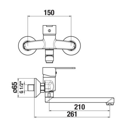 JIKA H3111Z70042301 - Kran do umywalki LYRA 15x26,1 cm chrom błyszczący