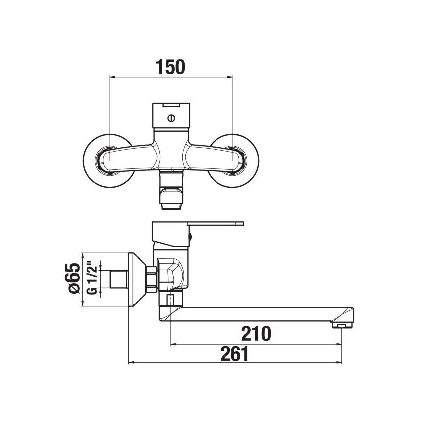 JIKA H3111Z70042301 - Kran do umywalki LYRA 15x26,1 cm chrom błyszczący