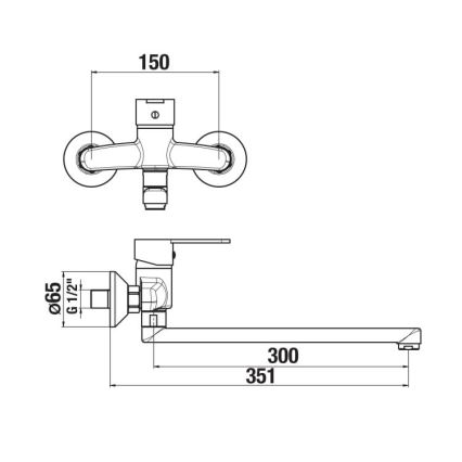 JIKA H3111Z70042401 - Kran do umywalki LYRA 15x35,1 cm chrom błyszczący