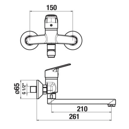 JIKA H3112E70042301 - Bateria umywalkowa TALAS 15x26,1 cm chrom błyszczący
