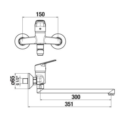 JIKA H3112E70042401 - Bateria umywalkowa TALAS 15x35,1 cm chrom błyszczący