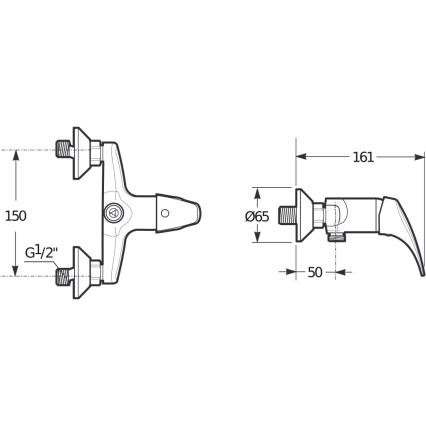 JIKA H3311N70044001 - Bateria prysznicowa TALAS chrom błyszczący