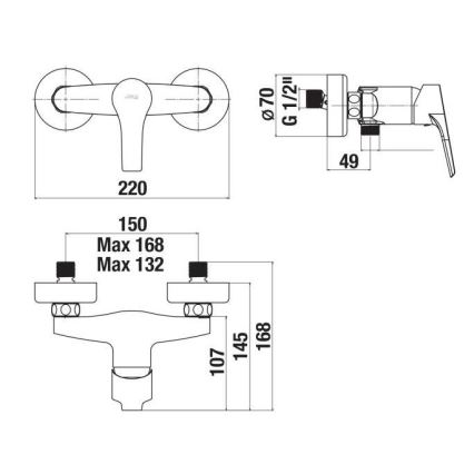 JIKA H3311W70044001 - Kran do prysznica CUBE chrom błyszczący