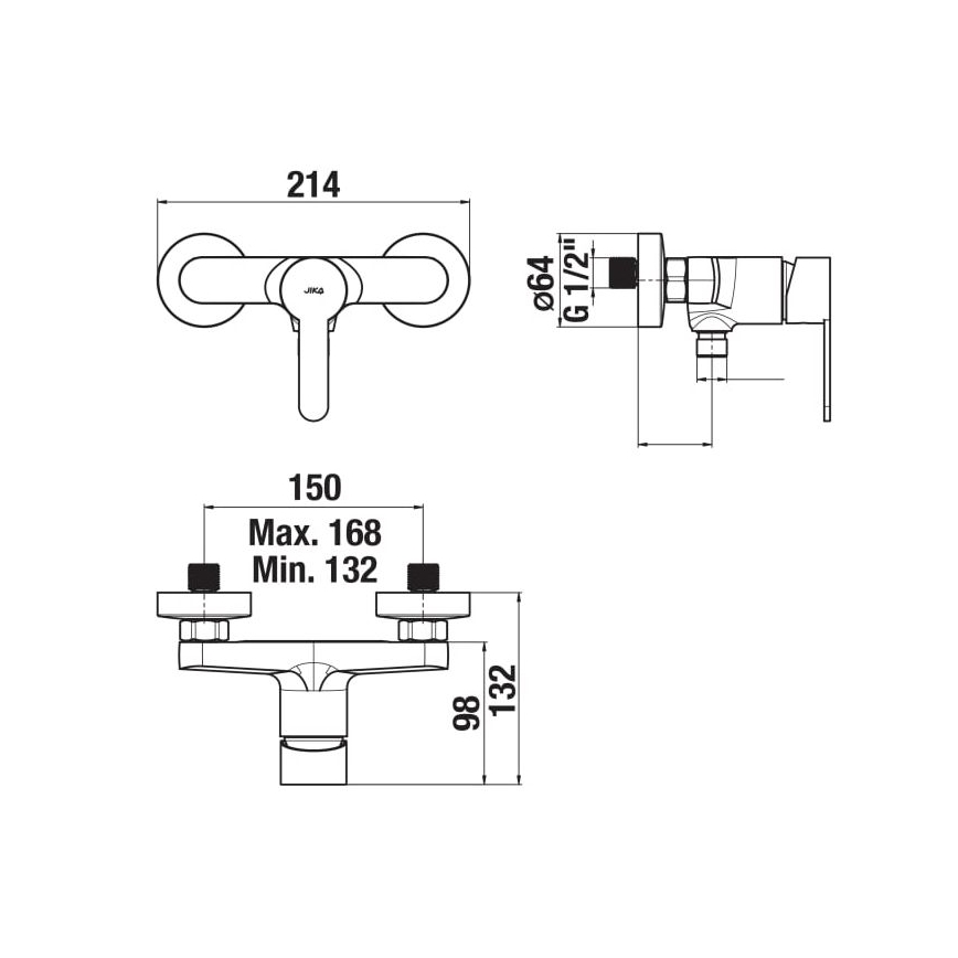 JIKA H3311Z70044001 - Bateria prysznicowa LYRA chrom błyszczący