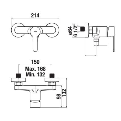 JIKA H3311Z70044001 - Kran do prysznica LYRA chrom błyszczący
