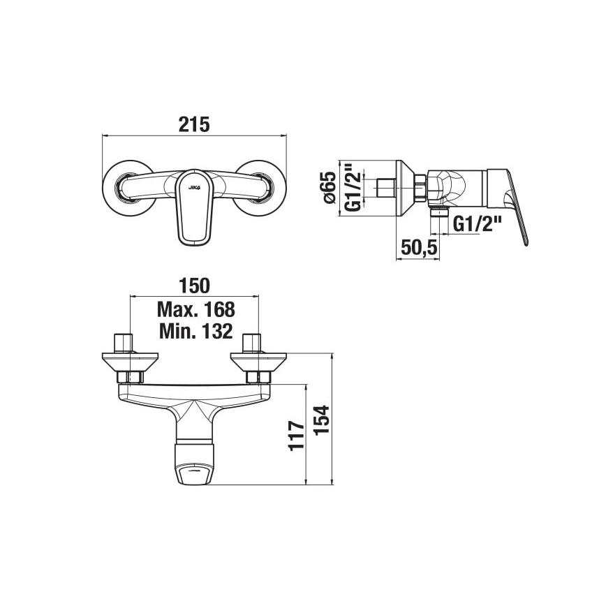 JIKA H3312E70044001 - Bateria prysznicowa TALAS chrom błyszczący