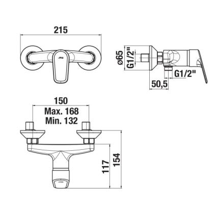 JIKA H3312E70044001 - Kran do prysznica TALAS chrom błyszczący