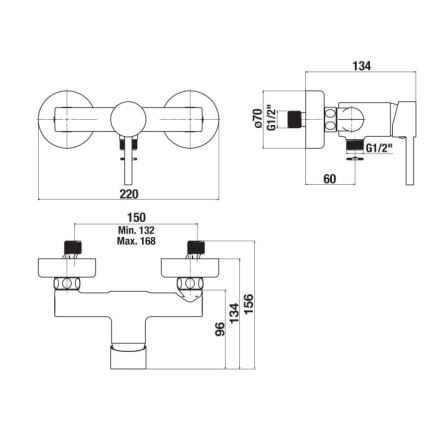 JIKA H3312F70044001 - Bateria prysznicowa MIO chrom błyszczący