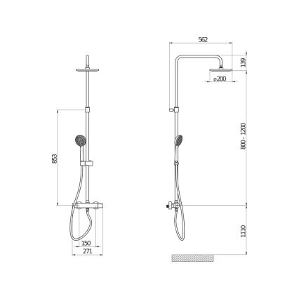 JIKA H3337170045711 - Zestaw prysznicowy z baterią termostatyczną MIO chrom błyszczący