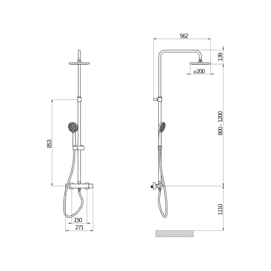 JIKA H3337170045711 - Zestaw prysznicowy z baterią termostatyczną MIO chrom błyszczący