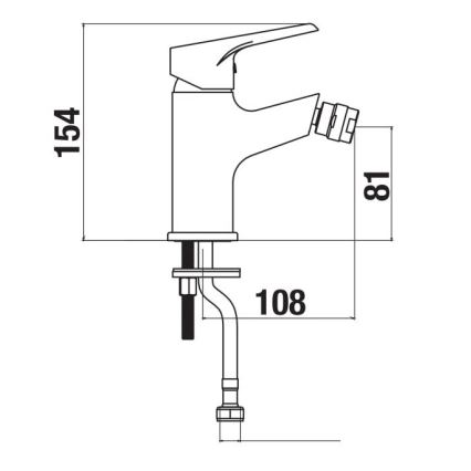 JIKA H3411W10041101 - Kran do bidetu CUBE 15,4 cm chrom błyszczący