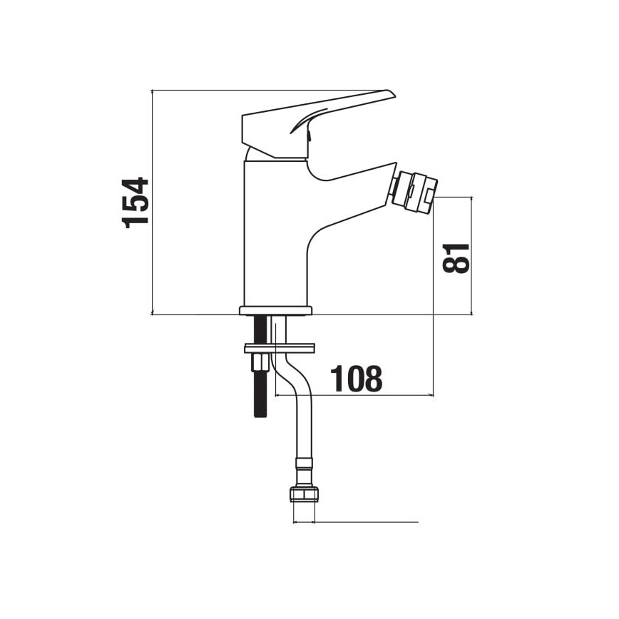JIKA H3411W10041101 - Kran do bidetu CUBE 15,4 cm chrom błyszczący