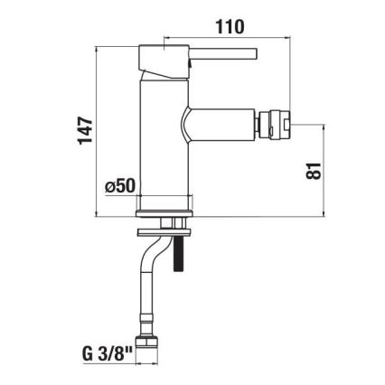 JIKA H3412F17161101 - Kran do bidetu MIO 14,7 cm matowy czarny