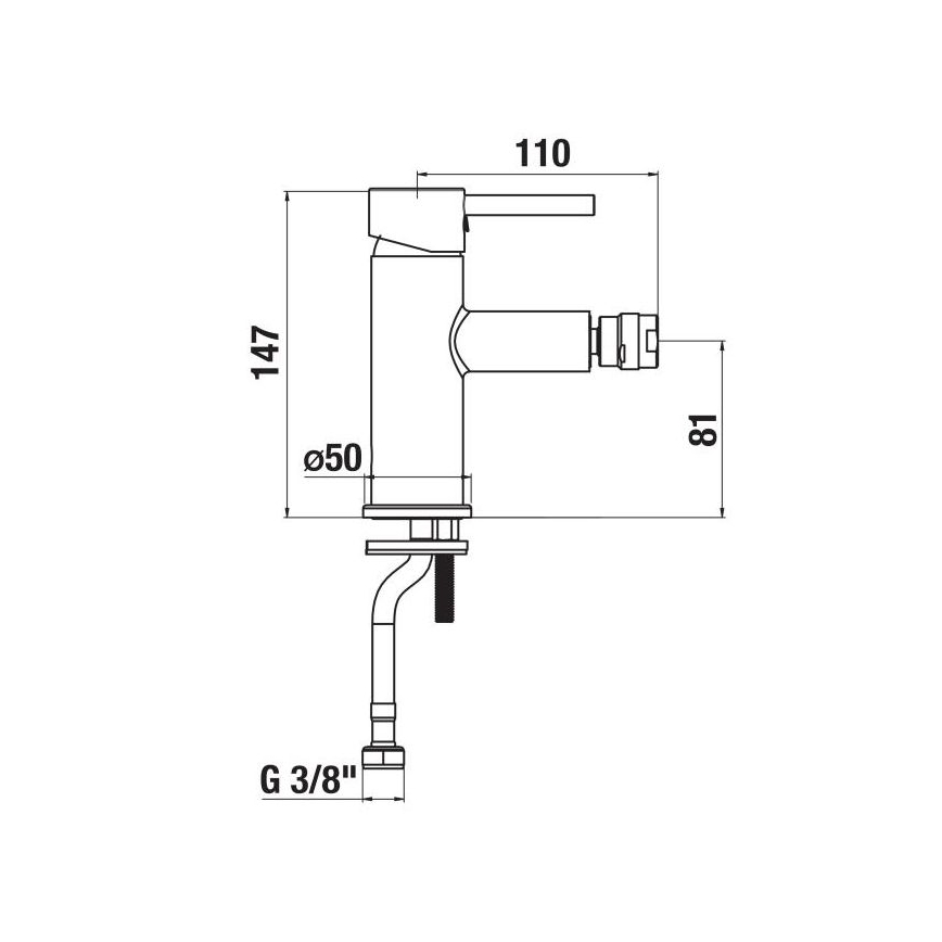 JIKA H3412F17161101 - Kran do bidetu MIO 14,7 cm matowy czarny