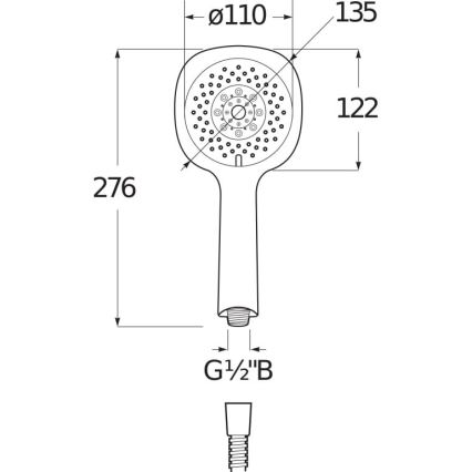 JIKA H3611X30044711 - Prysznic ręczny CUBITO chrom błyszczący