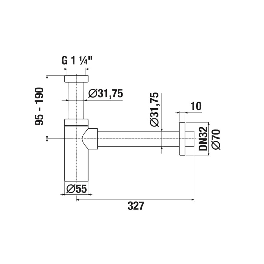JIKA H3741R00040001 - Okrągły syfon umywalkowy RIO, błyszczący chrom