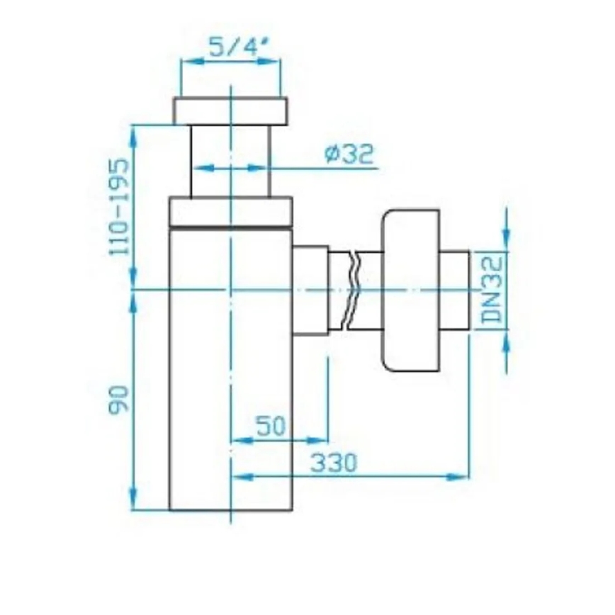 JIKA H3747300040001 - Kwadratowy syfon umywalkowy CUBITO chrom błyszczący
