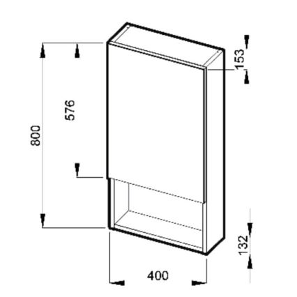 JIKA H4532210383041 - Szafka z lustrem z półką LYRA 80x40 cm biała