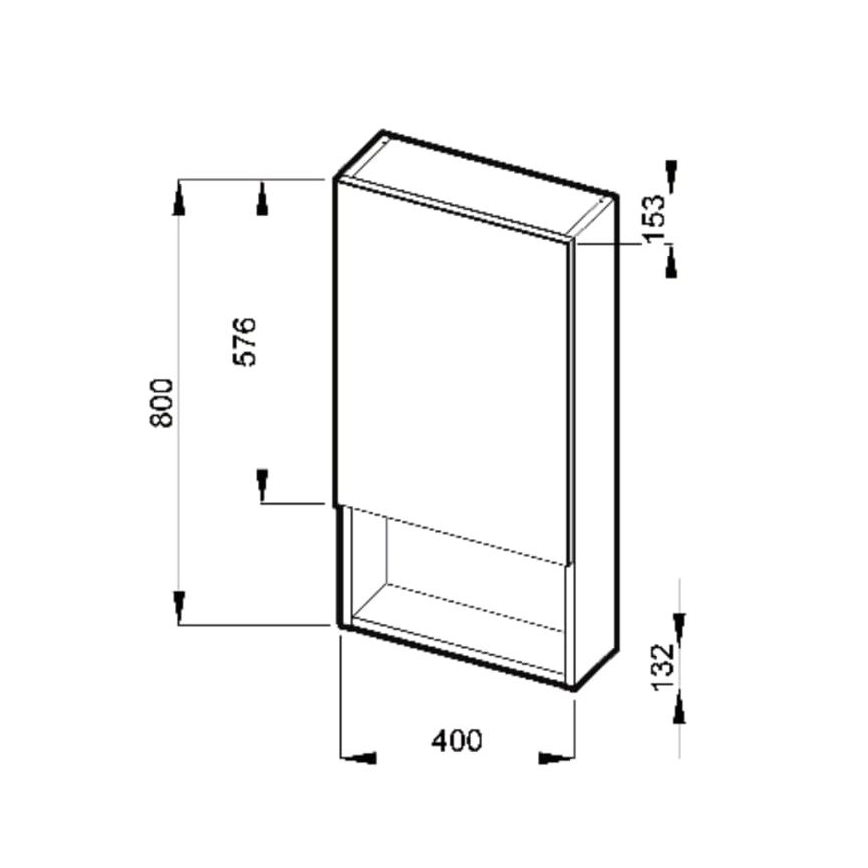 JIKA H4532210383041 - Szafka z lustrem z półką LYRA 80x40 cm biała