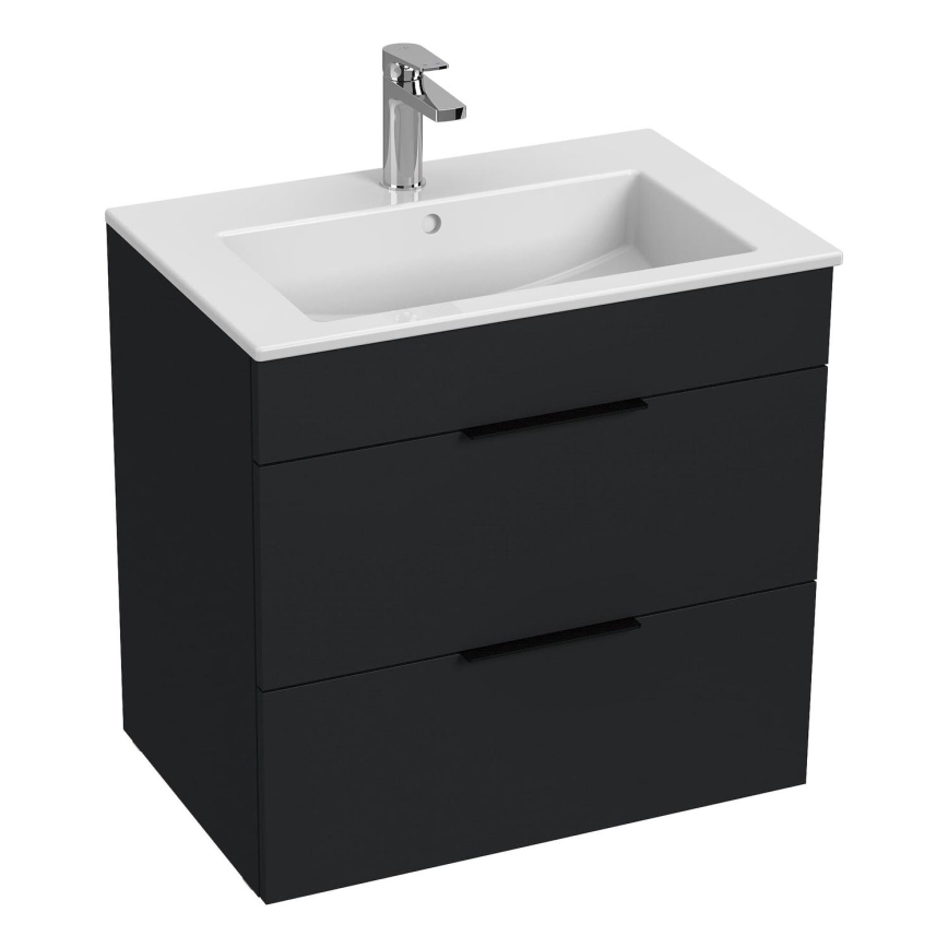 JIKA H4536021763521 - Szafka łazienkowa z umywalką CUBE 60,7x65 cm czarny