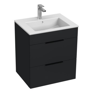 JIKA H4536121763521 - Szafka łazienkowa z umywalką CUBE 60,7x55 cm czarny
