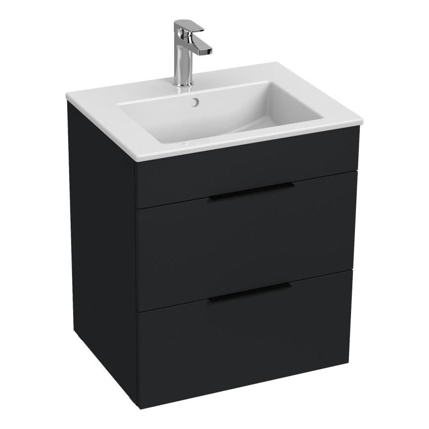 JIKA H4536121763521 - Szafka łazienkowa z umywalką CUBE 60,7x55 cm czarny
