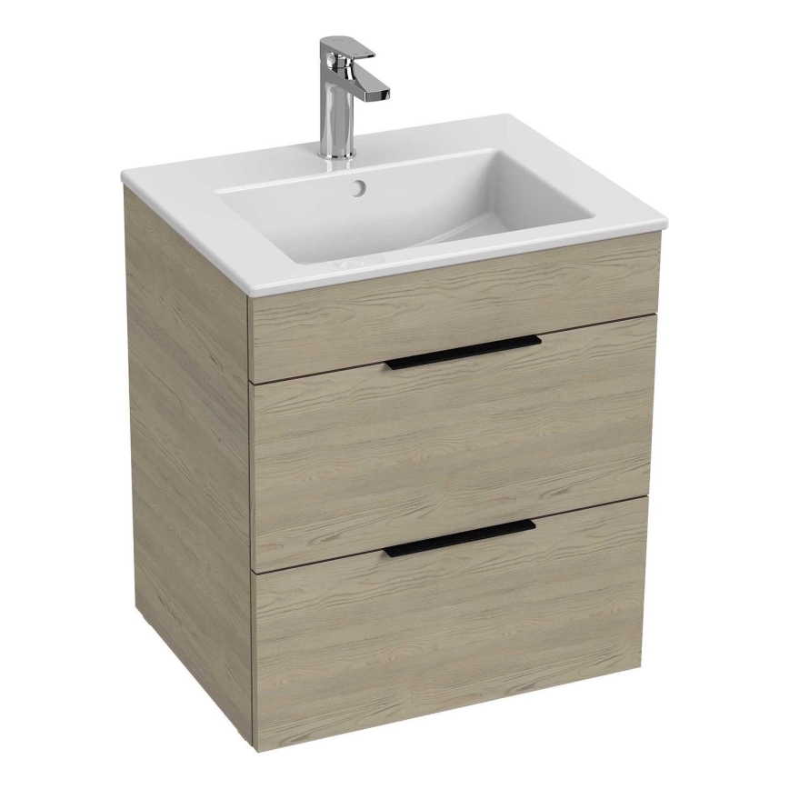 JIKA H4536121765141 - Szafka łazienkowa z umywalką CUBE 60,7x55 cm jesion