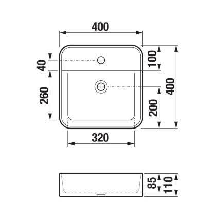 JIKA H8183610001111 - Umywalka nablatowa ASTRA 40x40 cm ceramika/biała