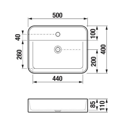 JIKA H8183620001111 - Umywalka nablatowa ASTRA 50x40 cm ceramika/biała