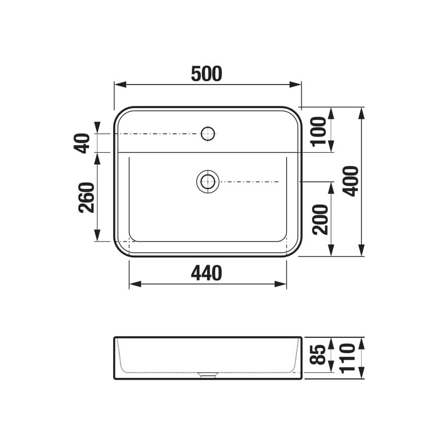 JIKA H8183620001111 - Umywalka nablatowa ASTRA 50x40 cm ceramika/biała