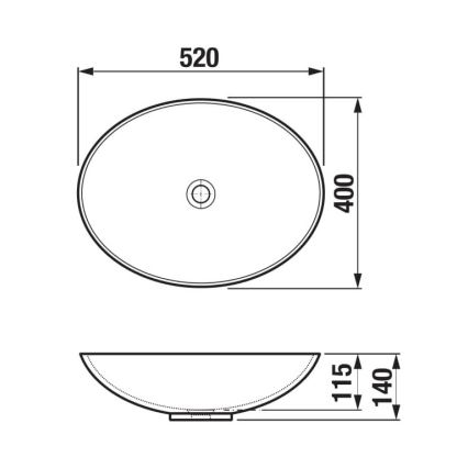 JIKA H8183640001121 - Umywalka nablatowa ASTRA 52x40 cm ceramika/biała