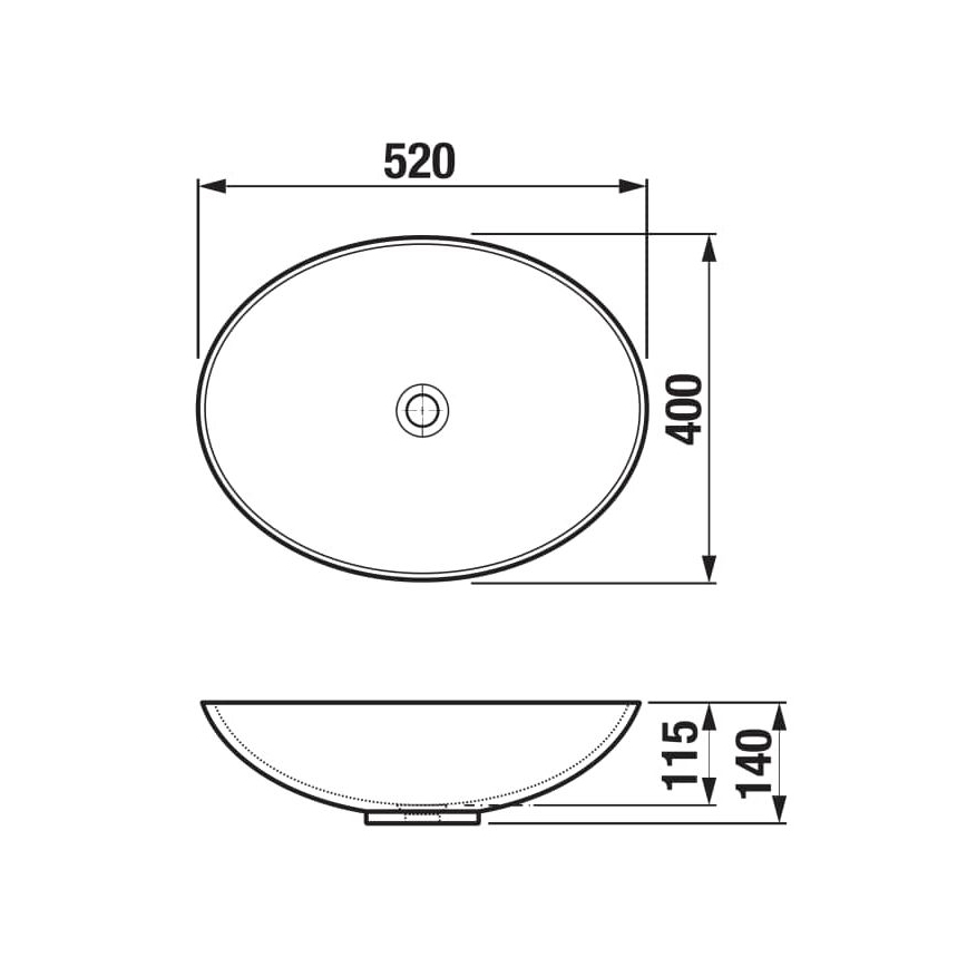JIKA H8183640001121 - Umywalka nablatowa ASTRA 52x40 cm ceramika/biała