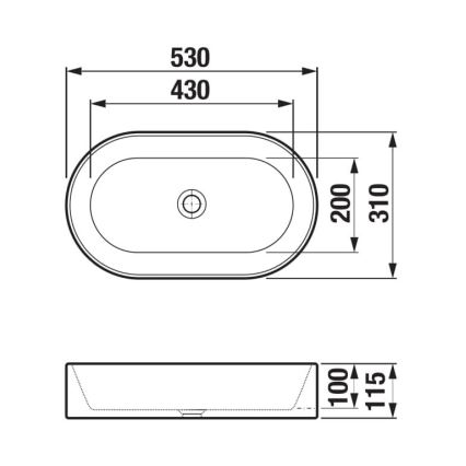 JIKA H8183660001121 - Umywalka nablatowa ASTRA 53x31 cm ceramika/biała